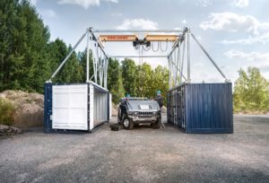 Sometimes an industrial crane is needed in a location for only a short period of time, such as in vehicle maintenance